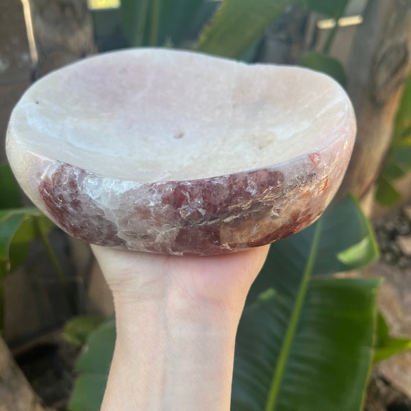 Pink Amethyst Quartz Crystal Small Druzy Bowl Dish Trinket Holder