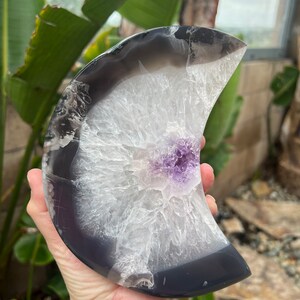 Amazing Quartz Crystal with Purple Amethyst Agate Druzy Moon.