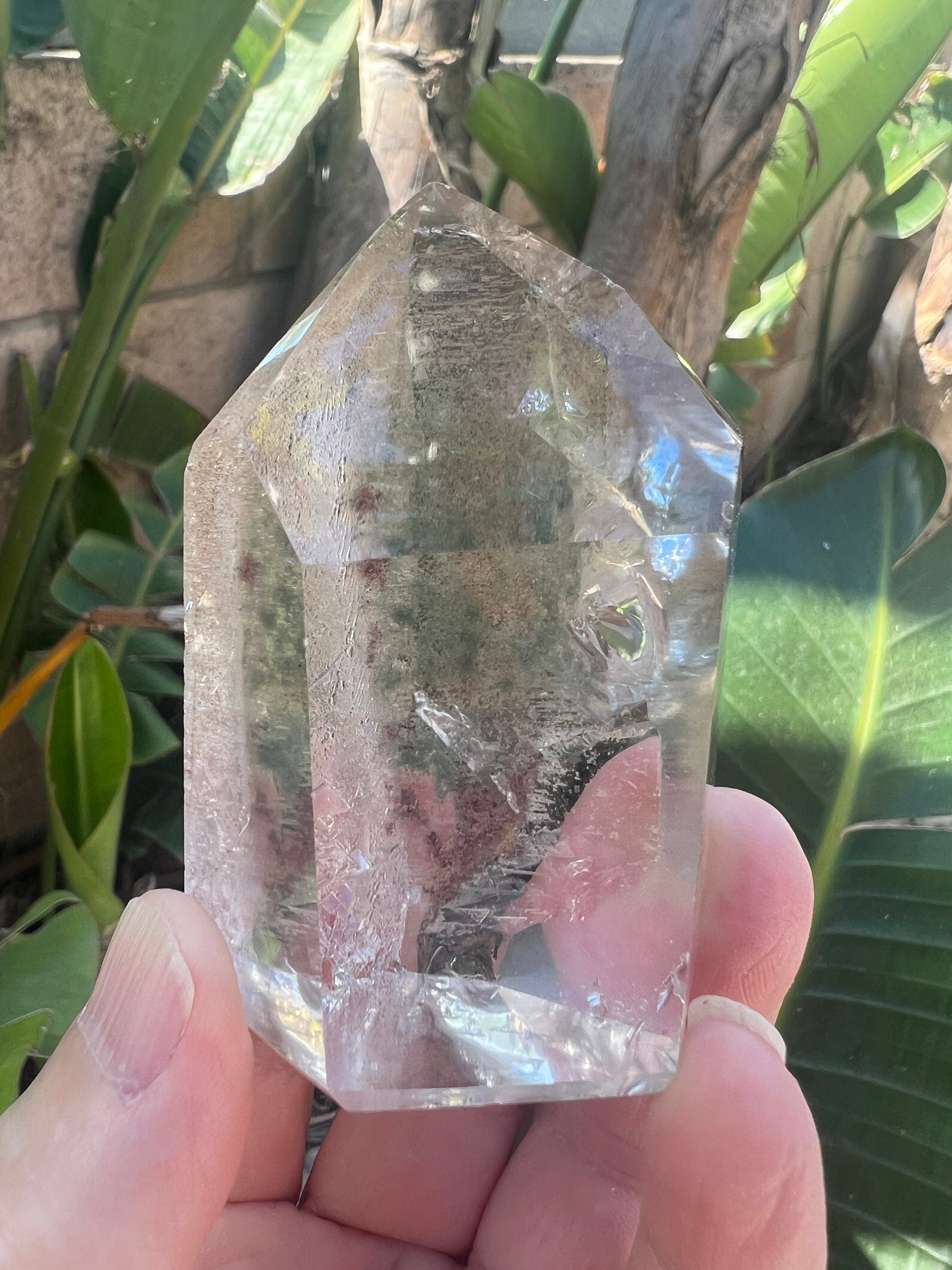 Rainbow Garden Quartz Crystal Tower: Lodalite Inclusion - Etsy Canada