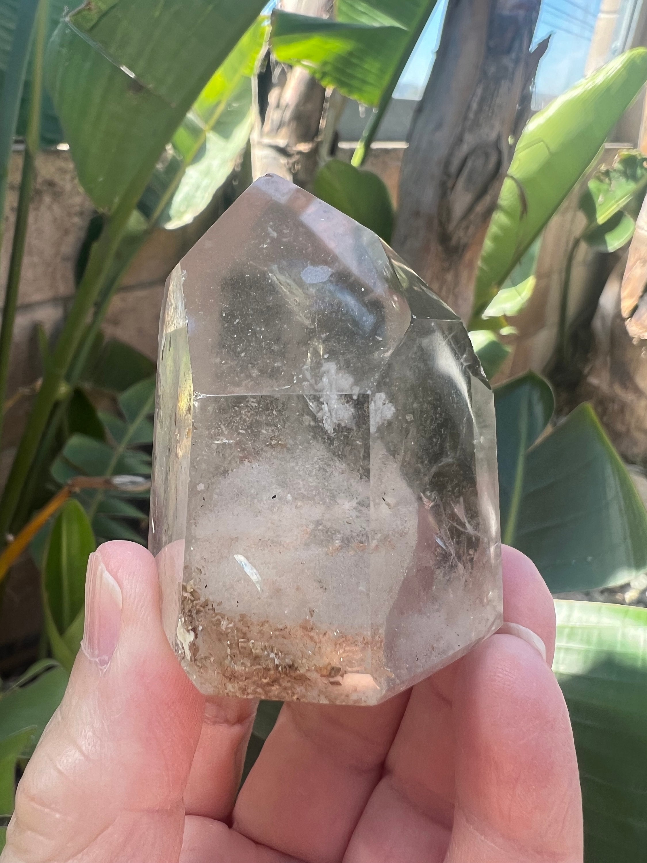 Garden Quartz Crystal Lodalite Crystal With Inclusions and a