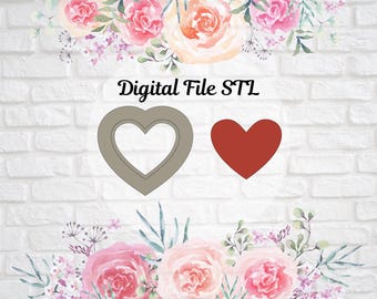 Heart 1 Polymer Clay Cutter | Digital STL File | 8 sizes | 2 Wall Versions | Sharp Wall | Regular Wall