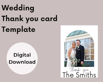 5x7 Minimalist Wedding Thank You Card with Photo