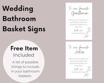 Bathroom Basket Signs Digital Download