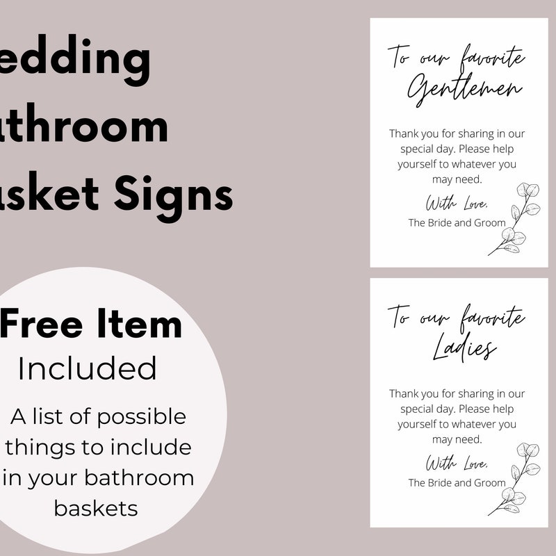 Bathroom Basket Sign - Etsy
