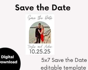 Minimalist Save The Date 5x7 Digital Download