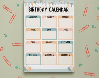 Class Birthday Celebrants, Classroom Birthday Poster, Birthday Calendar, Classroom Birthdays, Birthday Poster, Student Birthdays