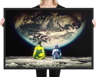 Cyberpunk Edgerunners David and Lucy on Moon Framed