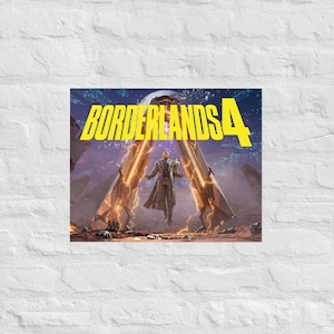 Borderlands 4 Logo Villain Title Card Impression d'affiche personnalisable de jeu vidéo