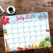 July 2024 Summer Calendar, Printable Cute Beach Summer Vibe Calendar ...