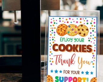 Cookie Booth Sign Bundle Set PDF, Enjoy Your Cookies Thank You for