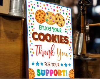 Cookie Booth Sign Bundle Set PDF, Enjoy Your Cookies Thank You for