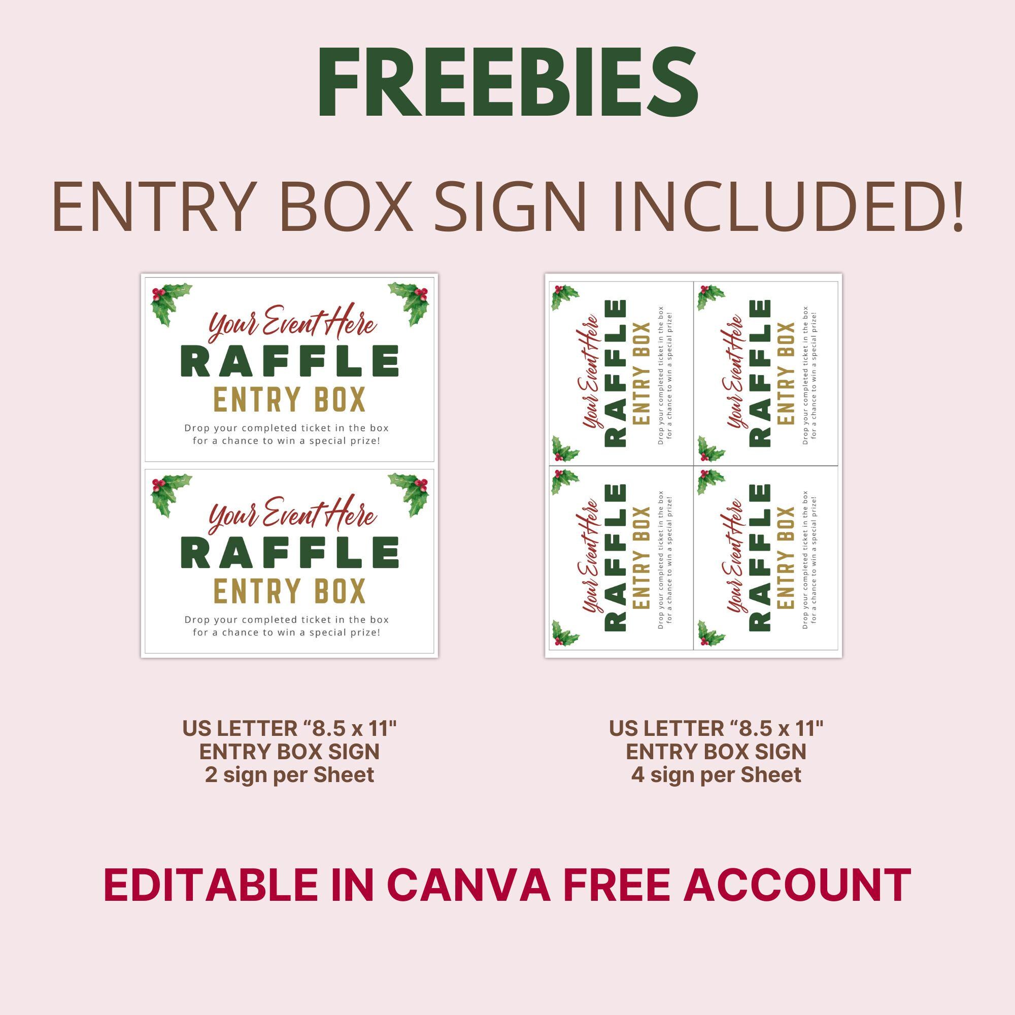 Editable Christmas Raffle Ticket Template Printable Holiday & Church
