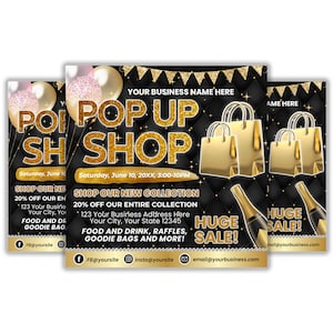 Pop Up Shop Flyer Template, Sale Event Flyer, Shopping Event Flyer, Boutique Flyer, Event Flyer, Sip and Shop Flyer Template