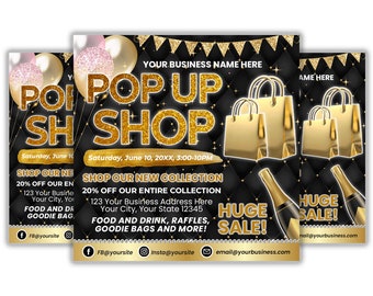 Pop Up Shop Flyer Template, Sale Event Flyer, Shopping Event Flyer, Boutique Flyer, Event Flyer, Sip and Shop Flyer Template