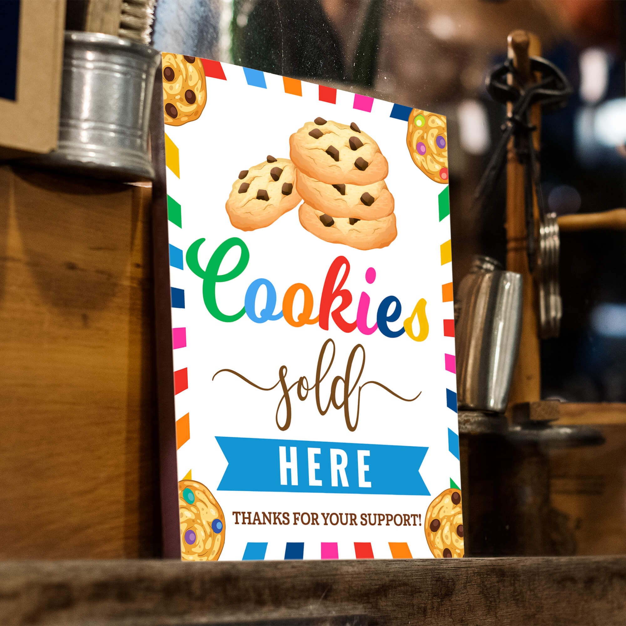 PDF Cookies Sold Here Booth Sign, Cookies for Sale, Cookie Booth Poster ...