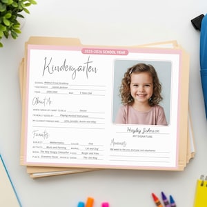 Memory Box Starter Kit | File Cover Pages, Tabs & Box Label | Editable Milestone Pages | Baby Keepsake File Box | School Year Questionnaire