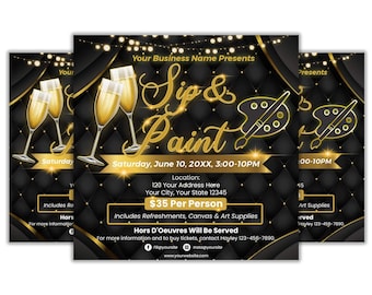 Slokje en verf flyersjabloon, evenementflyer, verf en slokje flyer, evenementflyer, verffeestflyer, flyersjabloon