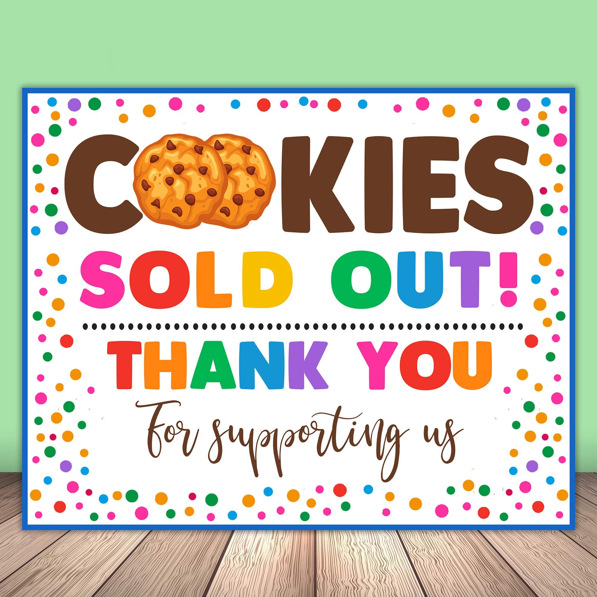 Cookie Booth Sign Bundle Set PDF, Enjoy Your Cookies Thank You for