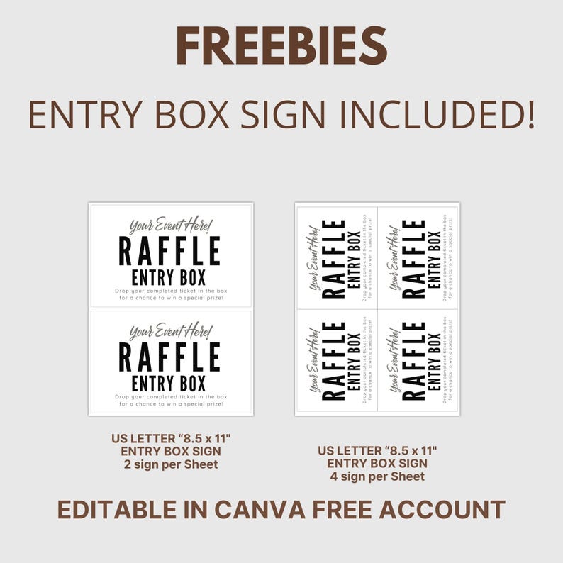 Entry For A Raffle Editable Raffle Ticket Template | Printable Fundraiser Tickets | DIY ...