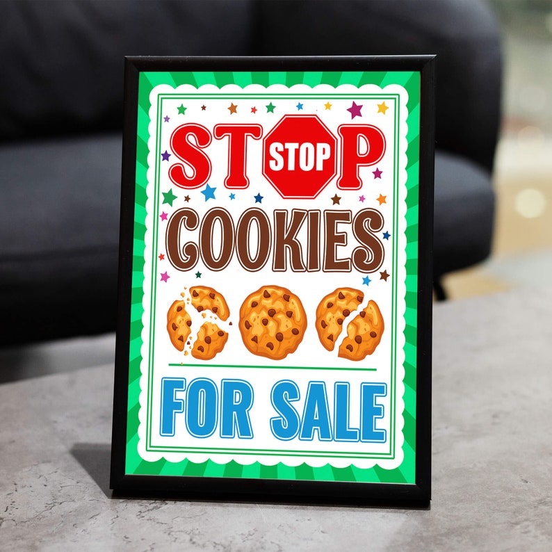 Printable Stop Cookies for Sale Cookie Booth Sign, Cookie Drop Banner ...