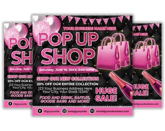DIY Pop Up Shop Flyer, Boutique Flyer, Event flyer, Sip and Shop Flyer Template, Sale Event Flyer, Shopping Event Flyer