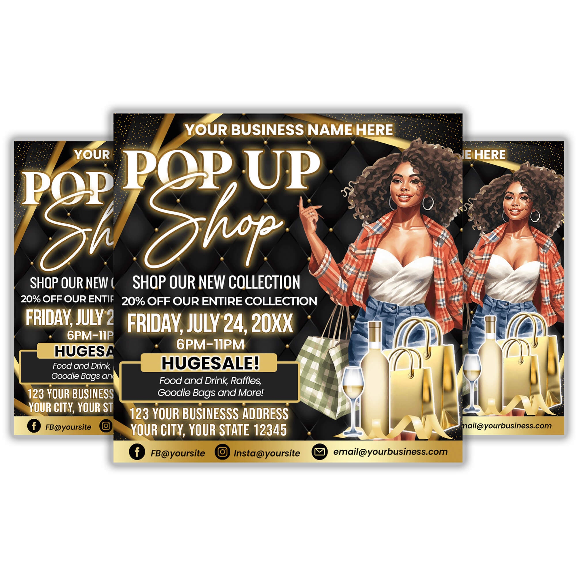 Editable Pop Up Shop Flyer, Sip and Shop Flyer Template, Boutique Flyer, Event flyer, Sale Event Flyer