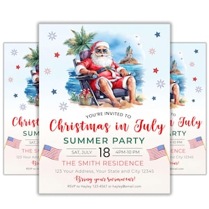 Hilarious Christmas in July Summer Party Invite