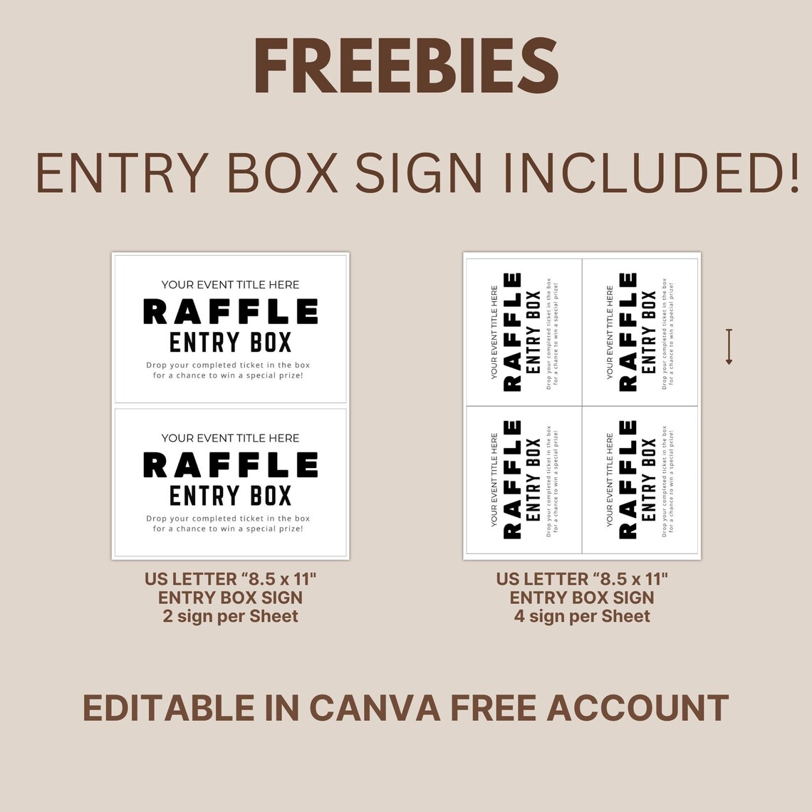 Custom Raffle Ticket Template | DIY Fundraiser Tickets | DIY Raffle ...