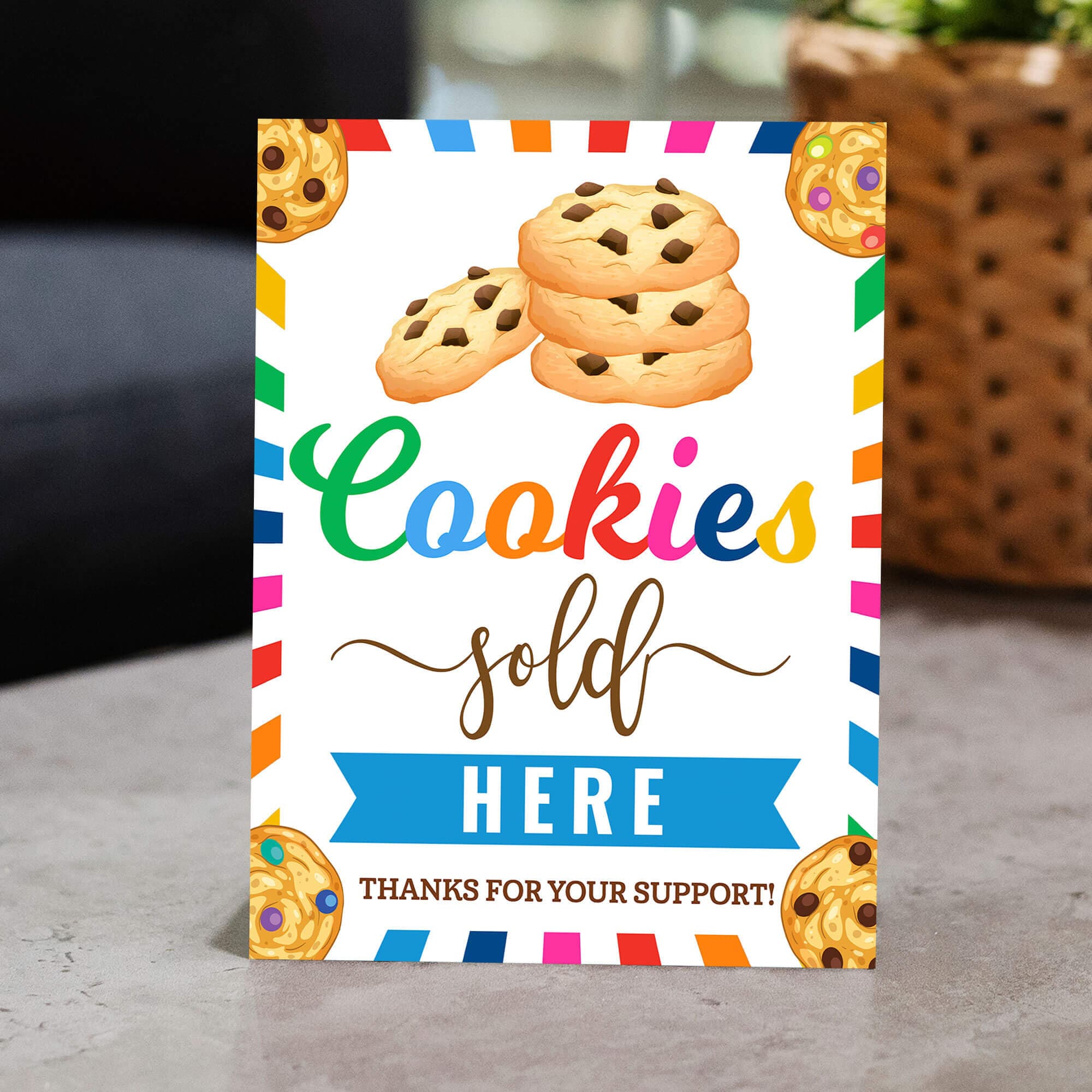 PDF Cookies Sold Here Booth Sign, Cookies for Sale, Cookie Booth Poster ...