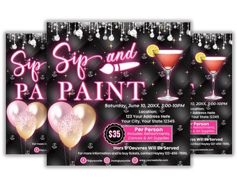 Verf- en verfflyer, bewerkbare verffeestflyer met thema-evenement, slok en verf-flyersjabloon, verffeestflyer,