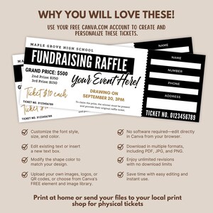 School Raffle Paper Editable School Raffle Ticket Template | Printable Fundraiser Ticket ...