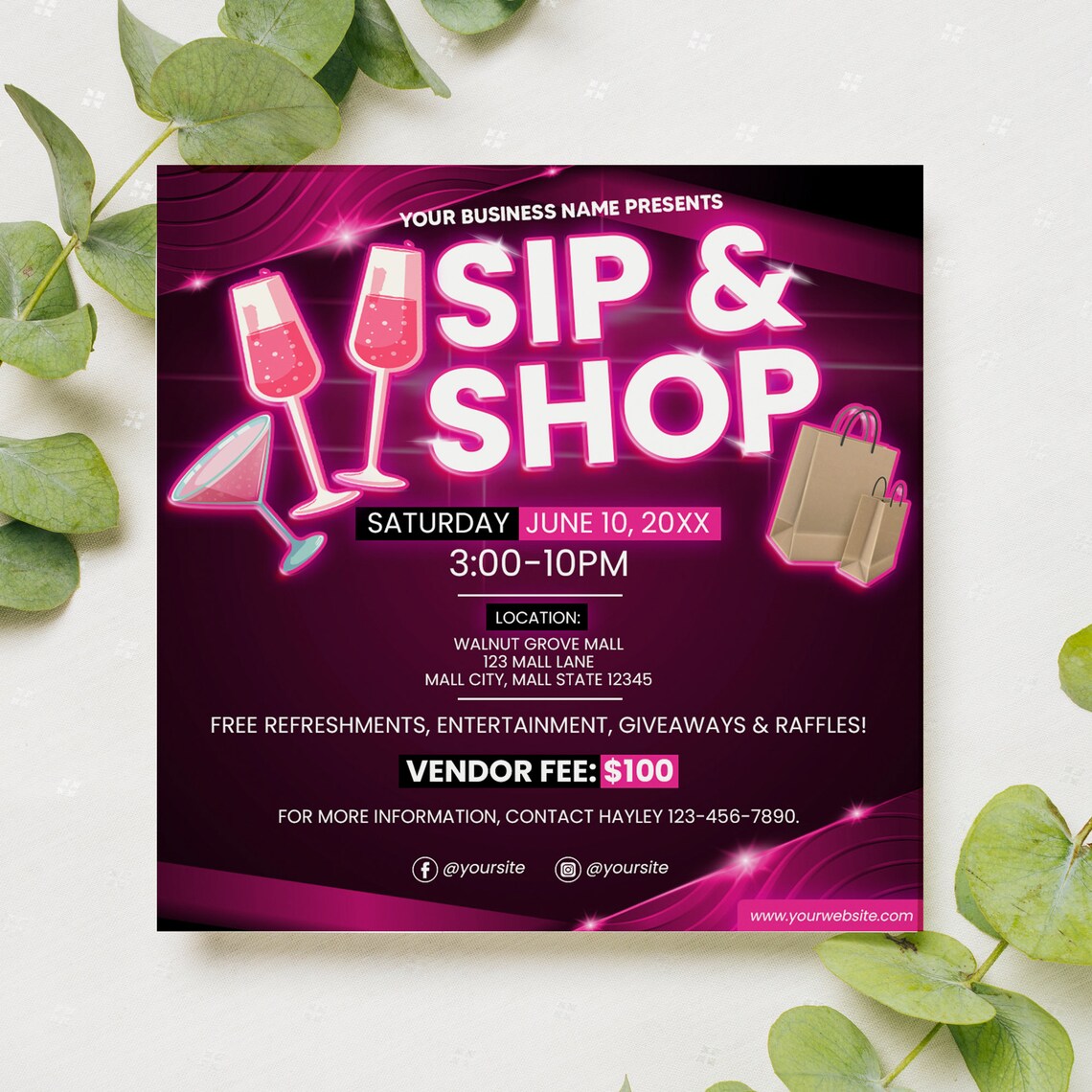 Sip And Shop Flyer