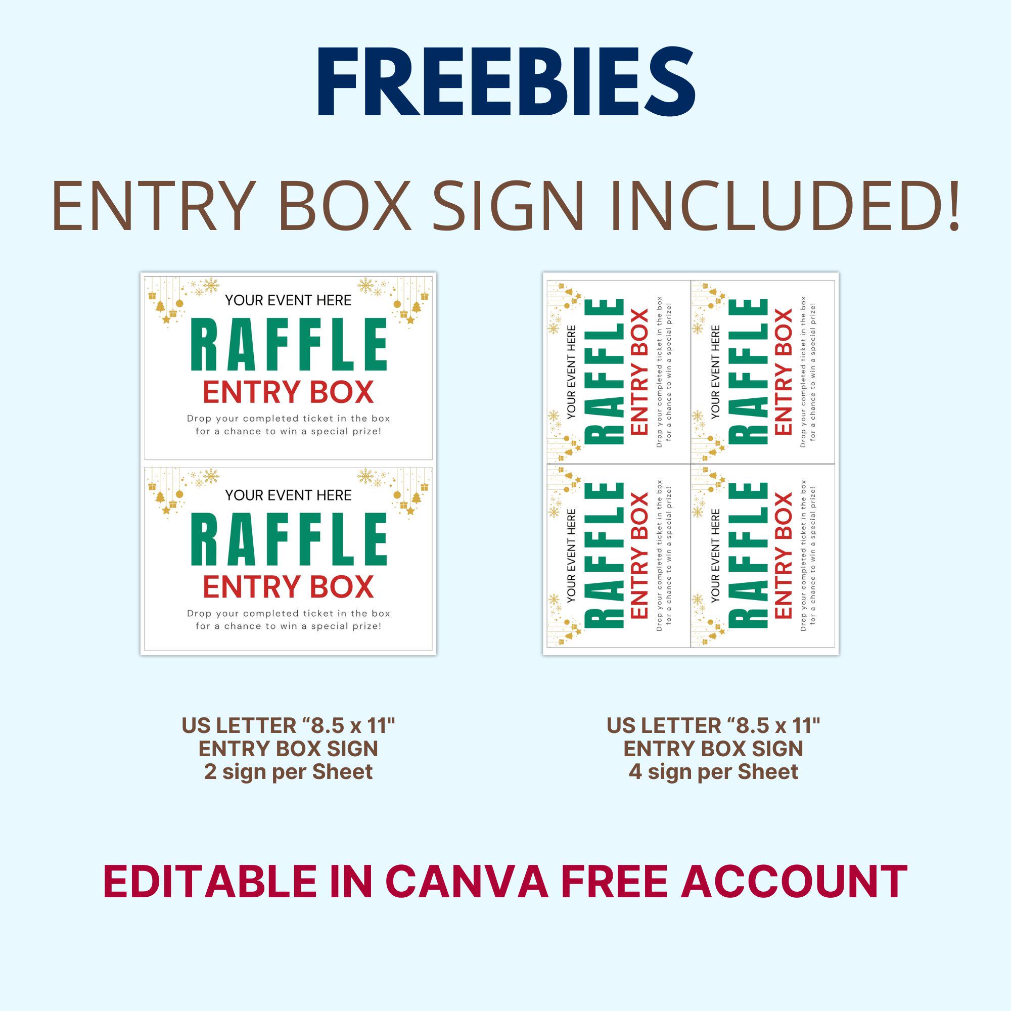 Christmas Raffle Ticket: Editable Xmas and Winter Holiday Raffle Ticket ...