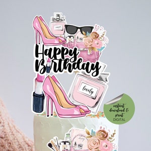 Print and Cut High Heel|Handbags|Perfume Cake Topper/Charm - Instant Download