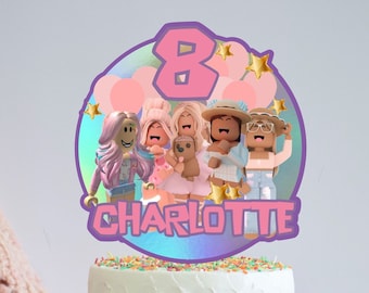 Custom Roblox Girl Party Cake/12 Cup Cake  Toppers Party Decor Decorations DIGITAL DOWNLOAD Printable  Any Name Any Age