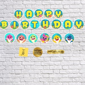 Baby Shark Banner Birthday Banner/ Party Banner/Party Decorations - PRINTABLE Banner INSTANT DOWNLOAD