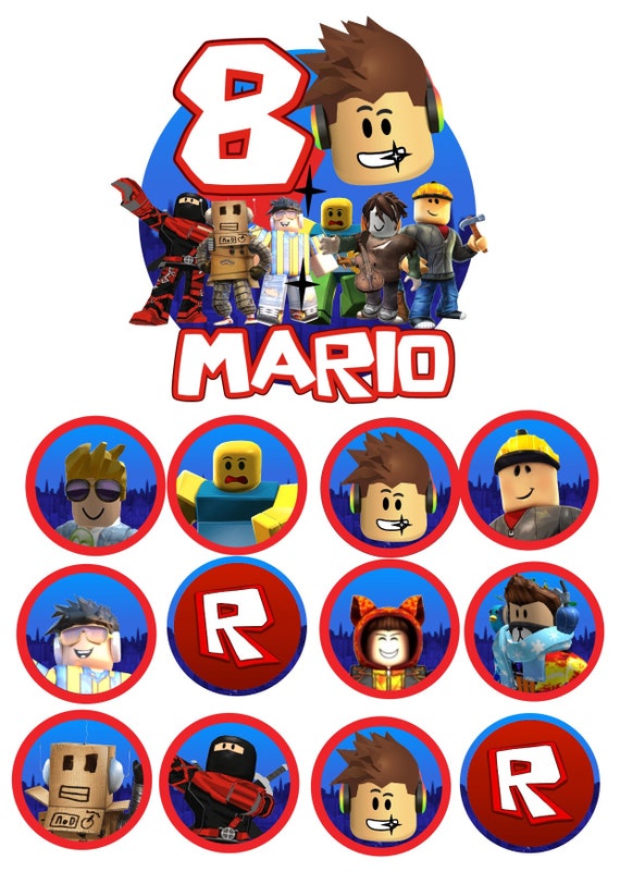 Custom ROBLOX Party Cake/12 Cup Cake Toppers Party Decor -  Portugal