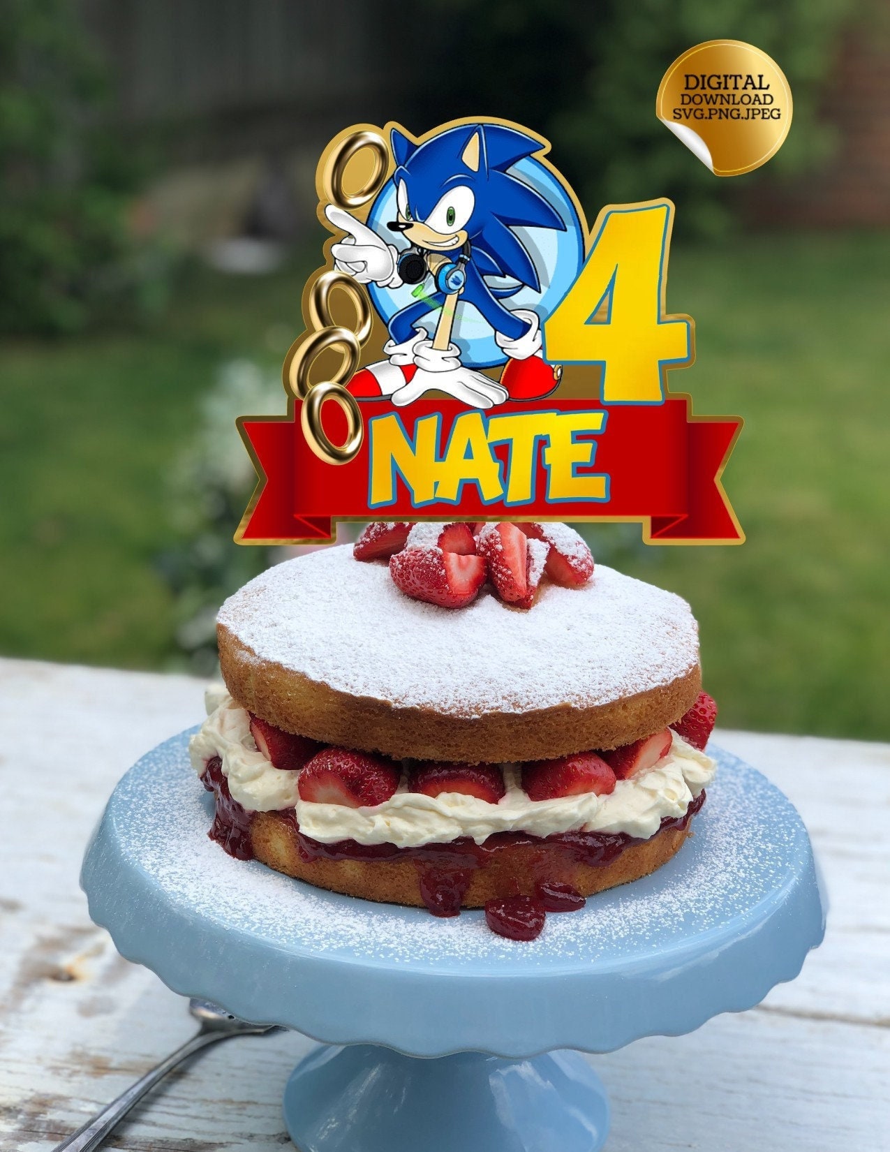 Shaker Cake Topper Sonic / Sonic Cake Topper / Sonic the Hedgehog Cake  Topper / Sonic Party Decoration / Sonic Topper / 3D Cake Topper 