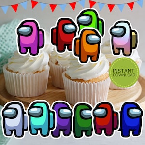 Print and Cut  AMONGUS 12 cake Topper Instant Download