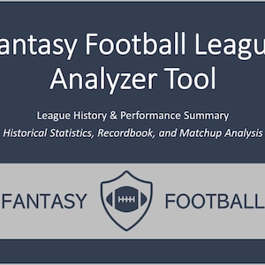 Fantasy Football League - Automated Statistics, Matchup Analyzer, and Recordbook Tracker, Template (Excel)