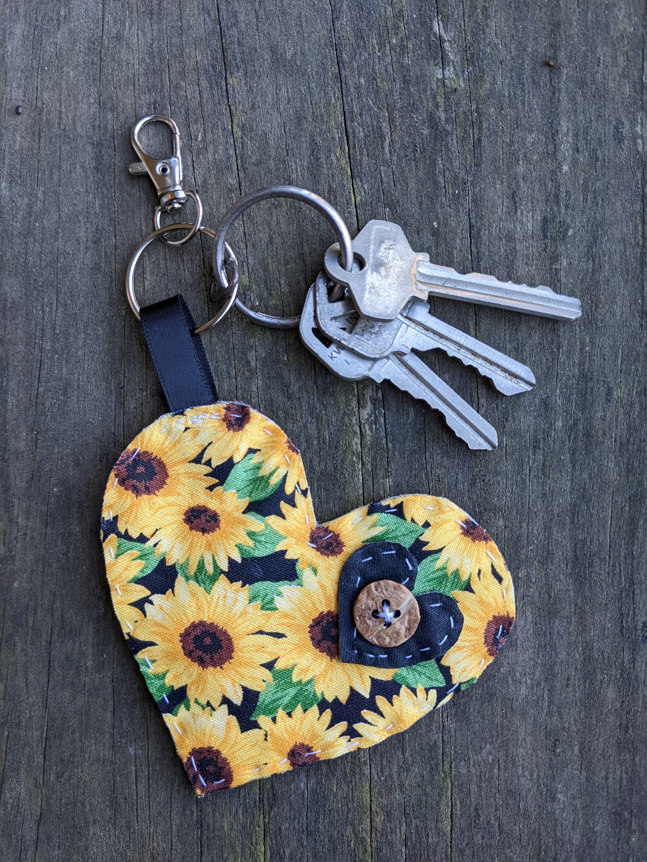 Sunflower Heart Bangle Zipper Pull Key Chain - Etsy
