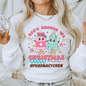 Christmas Pharmacy crew sweatShirt, Gift For Pharmacist Team, Pharmacy Tree Shirt, Santas Favorite pharm Squad, Xmas pharmacy tech Shirt