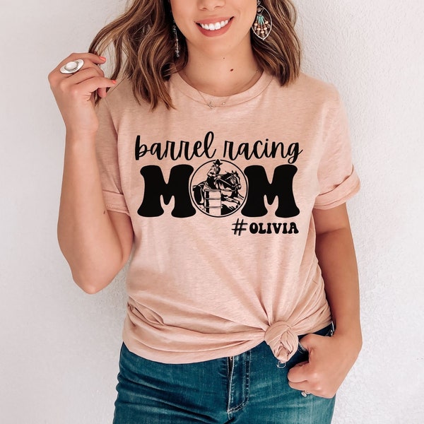 Barrel racing mom shirt, My Favorite Barrel Racer Tee, custom Horse Mom gift, Equestrian, rodeo life, personalized, western cowgirl Mama tee