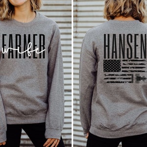 Personalized Farmers Wife sweatshirt, Farm life Gift, I love my farmer, farming mom shirt, custom name sweater, harvest season, dibs farmer