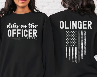 Personalized correctional officer sweatshirt, dibs on the prison guard, corrections wife, mom gift, custom jail police tee, proud girlfriend