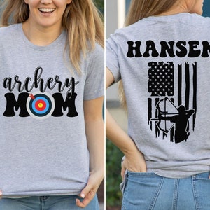 Custom archery mom shirt, Personalized Archery Mama tShirt, Mother's Day Gift, Kids Name Shirt, gift for mom, archery life, team, sports mom