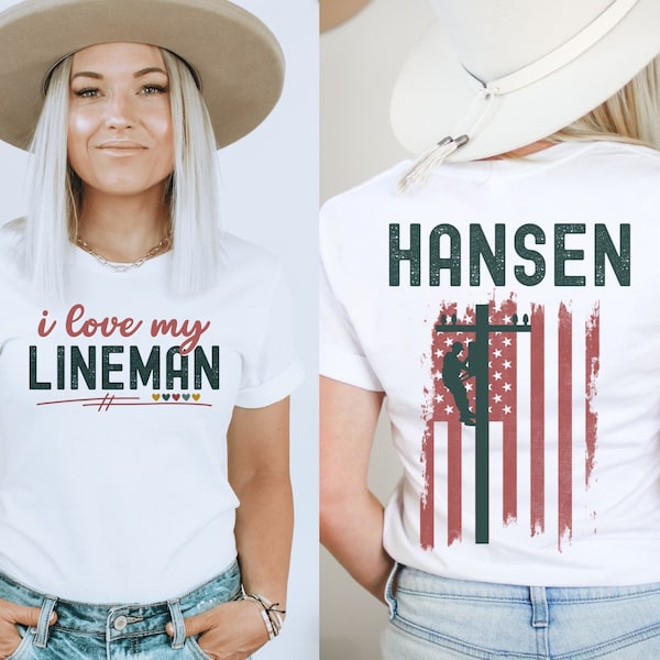 Personalized lineman shirt, I love my lineman shirt, line wife, custom mom tee, proud family shirt, girlfriend gift, linewife life, electric