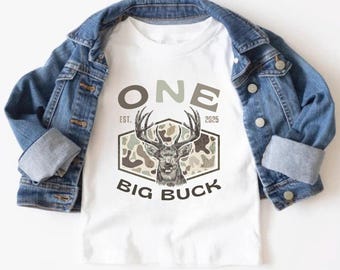 The big one first birthday, deer Hunting Birthday boy Shirt, Family Matching birthday, one big buck tshirts, wild one 1st birthday