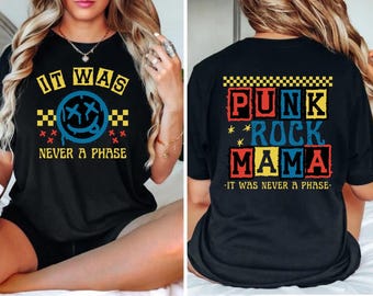 T-shirt maman punk rock, chemise emo mama tour, cadeau mère tatouée, ce n'était jamais une phase, scène pop punk du millénaire