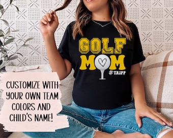 Custom golf mom shirt, Personalized Mama tShirt, Mothers Day Gift, Kids Name Shirt, proud golf mom, golfer gift, Cute golf mom tshirt